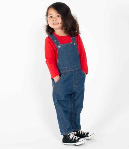 Larkwood Kids Denim Dungarees - BLU - 45632